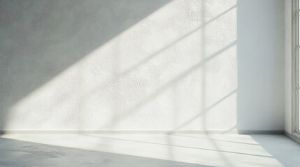 Poster - Clean white wall with a subtle textured finish, casting gentle shadows in an empty, well-lit room