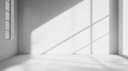 Poster - Clean white wall with a subtle textured finish, casting gentle shadows in an empty, well-lit room