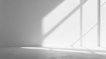 Poster - Clean white wall with a subtle textured finish, casting gentle shadows in an empty, well-lit room