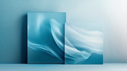 Wall Mural - Abstract Blue Canvas Art