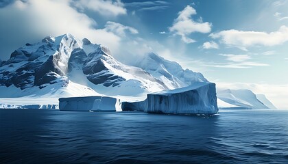 majestic iceberg against a sea of blue