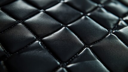 Canvas Print - Glossy black surface with a fine diamond texture, the light highlighting the pattern to create a sleek and elegant look