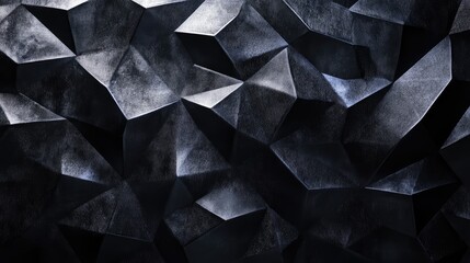 Luxurious black surface featuring an intricate diamond texture, with light playing across the facets to create a rich, textured effect