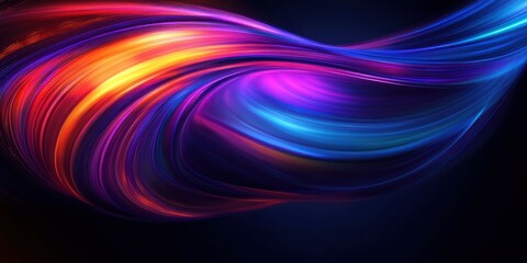 intricate neon swirls, vibrant colors glowing, light trails twisting, abstract cosmic vortex, hypnotic energy spirals, electric flowing ribbons, luminous patterns in darkness