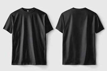 Black Tshirt Mockup Front and Back Isolated created with Generative AI