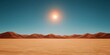 © auc - minimalist desert landscape with sun and blue sky - minimalist nature background - perfect for design projects.