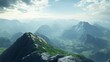 © Darunee - A scenic view from a mountain peak with a panoramic landscape of valleys and distant mountains