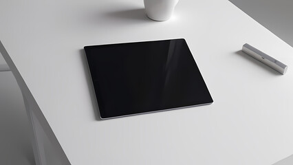 Tablet on a White Table