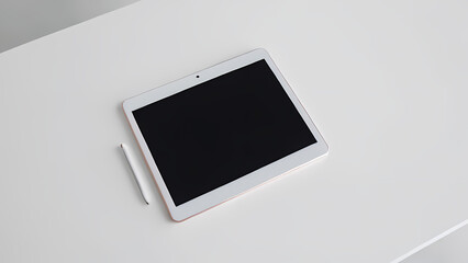 Tablet on a White Table