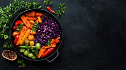 Vibrant vegetable medley featuring carrots, peppers, and cabbage, perfect for healthy cooking and meal prep inspiration.