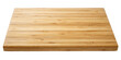 © kanoktuch - Wooden bamboo cutting board viewed from the top, displaying a smooth and natural wood grain surface. Ideal for cutting and chopping tasks in the kitchen. Isolated on transparent background, png.