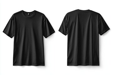 Black Tshirt Mockup Front and Back Isolated created with Generative AI