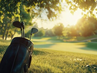 Golf Clubs in Grass