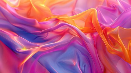 Wall Mural - Abstract Swirling Layers of Colorful Fabric