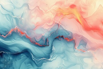 Poster - Pastel Flow Abstract Shapes with Fluid Movement