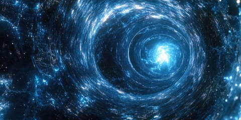 Wall Mural - black hole with spiral of blue light