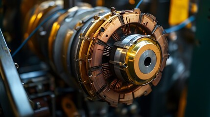 A close-up of an electric motor with visible wiring and components in a mechanical setup