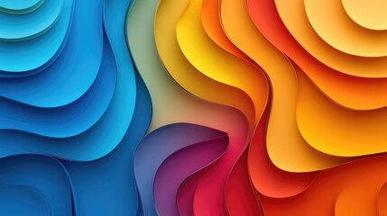 Canvas Print - Colorful Paper Waves Close Up