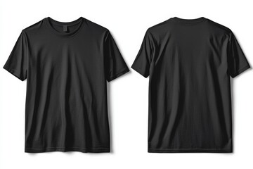 Black Tshirt Mockup Front and Back Isolated created with Generative AI