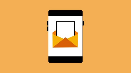 Poster - A message icon with a check mark on a flat phone design, symbolizing delivered or read confirmation in a sleek, modern layout.