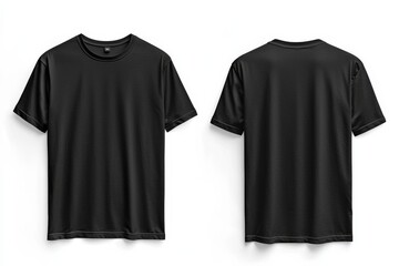 Wall Mural - Black Tshirt Mockup Front and Back Isolated created with Generative AI