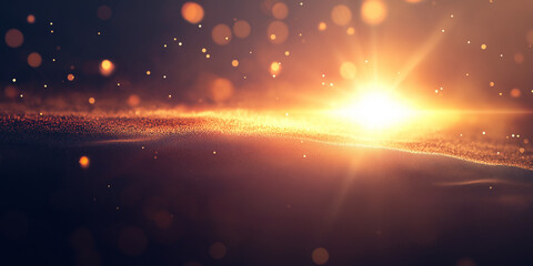 Abstract background with lens flare and glitter and defocused bokeh background