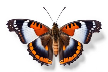 Sticker - Admiral butterfly on white background, Ai Generated