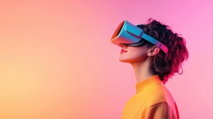 Poster - A person wearing a headset, immersed in a virtual world, exploring the frontiers of digital innovation.