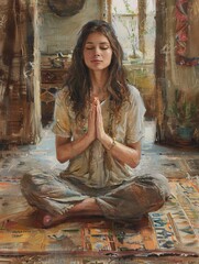 Aufkleber - Experience inner peace with tranquil yoga meditation.