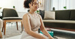 © PeakPoints/peopleimages.com - Home, meditation and woman with wellness, yoga and healthy girl with routine, training and spiritual in lounge. Apartment, yogi and person in living room, chakra and balance with fitness, zen or calm