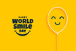 © starlineart - happy world smile day yellow background with smiley balloon