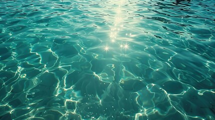 Canvas Print - Sunlight illuminating the clear summer waters of the blue ocean