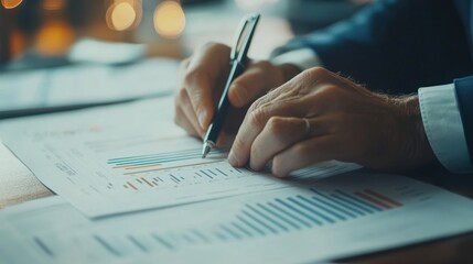 Poster - Businessman Analyzing Financial Data
