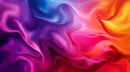 Poster - Vibrant abstract fluid art with swirling colors of blue, purple, pink, and orange, creating a dynamic and mesmerizing visual effect.