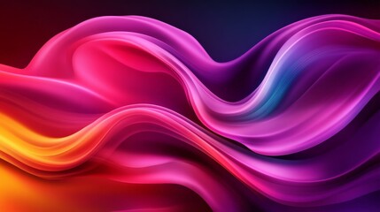 Wall Mural - Vibrant flowing abstract art with colorful wavy patterns and smooth gradient transitions, showcasing bright and vivid hues.