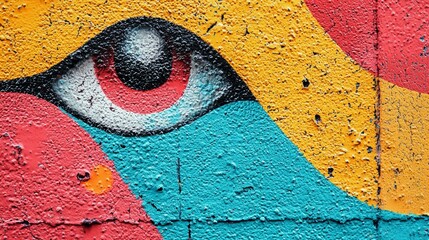 Canvas Print - Abstract Eye Graffiti Wall Art Colorful Texture Background