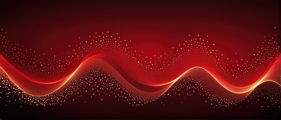 Sticker - Abstract Red and Gold Wave Background