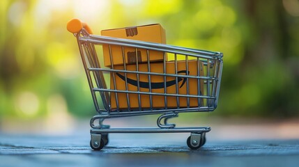 Prime Day shopping cart with Amazon logo, loaded with products, highlighting deals and exclusive offers.