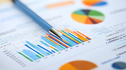 Poster - Business Charts and Graphs with Pen