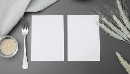 New Modern and stylish greeting card or wedding invitation mock up.