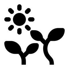 Sticker - photobiology, photosynthesis, biology, science, light, nature solid or glyph icon