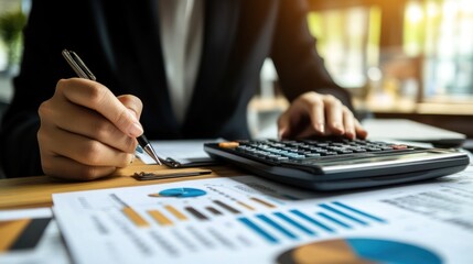Poster - Businessperson Analyzing Financial Data