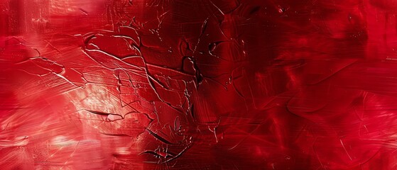 A bold background in deep red with a slight metallic sheen