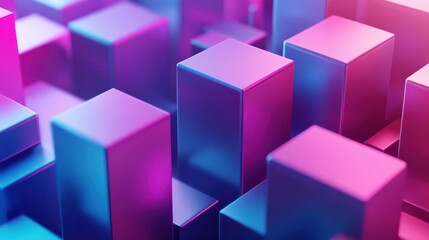 Poster - 3d rendering of cube abstract geometric background. technology concept