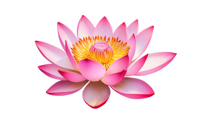 Wall Mural - Beautiful pink lotus blooming on transparent background.
