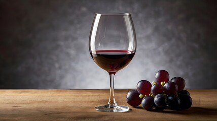 Sweet tasty red grapes fruit with wine glass, healthy nutrition refreshing grapefruit bunch & alcohol beverage, liquid winery