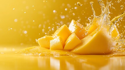 Poster - Fresh Mango Splash in Juice