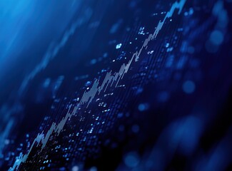 Poster - Abstract Blue Finance Chart