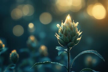 Wall Mural - Glowing Flower Bud in Nature