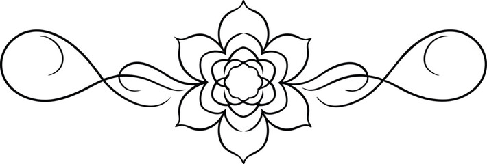 Hand drawn vector floral art ornament illustration